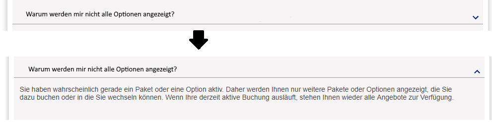 Gegenüberstellung: Eine Schaltfläche mit reduzierten und erweiterten Inhalten.